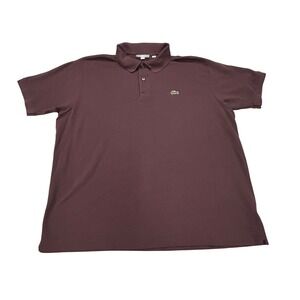 Lacoste Classic Fit Polo Shirt Mens 3XL Fits XL Burgundy Preppy Golf Crocodile